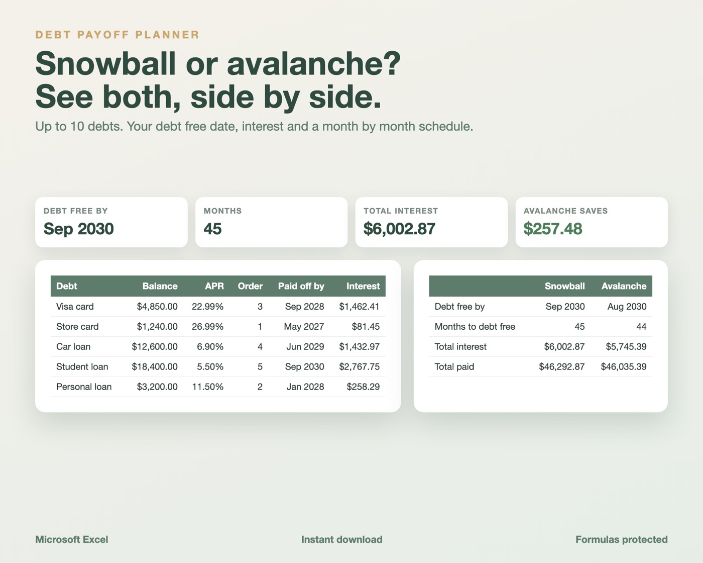 Debt Payoff Planner preview